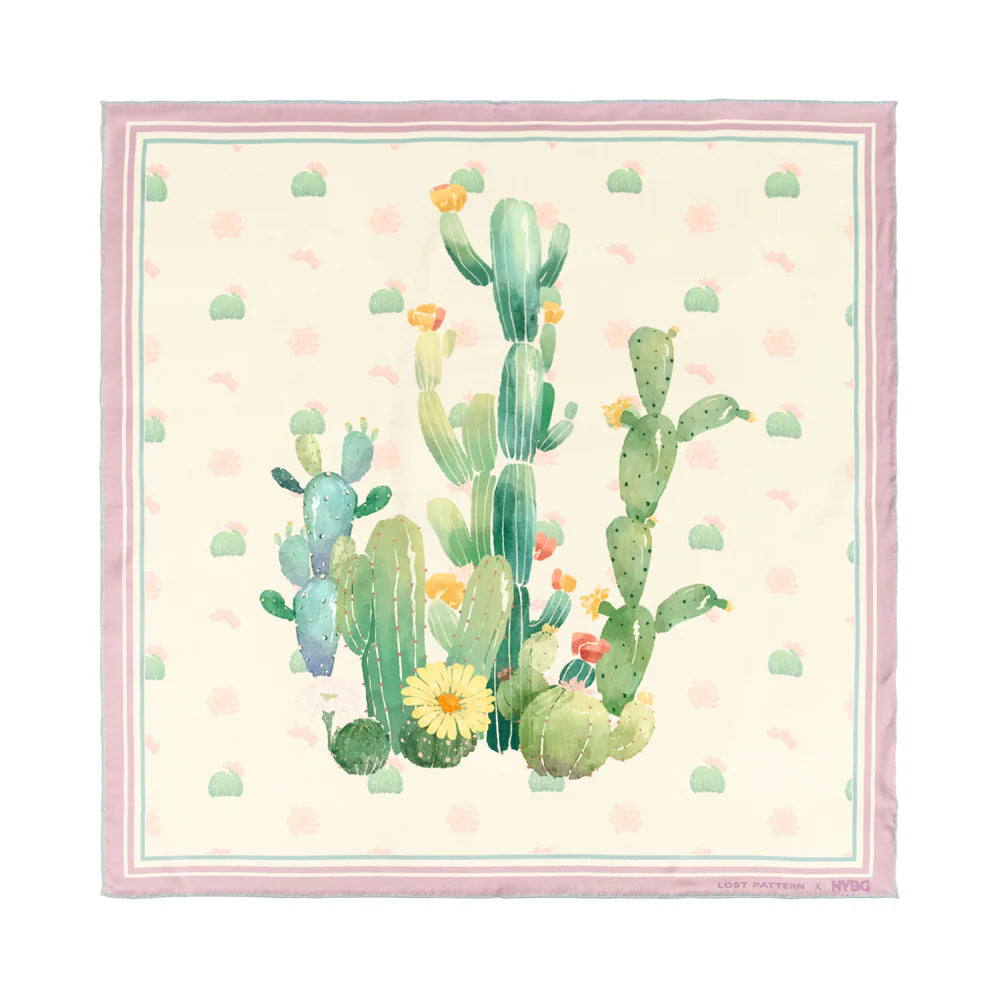 NYBG x LOST PATTERN | Oasis Charms Pink Silk Square Scarf – NYBG SHOP