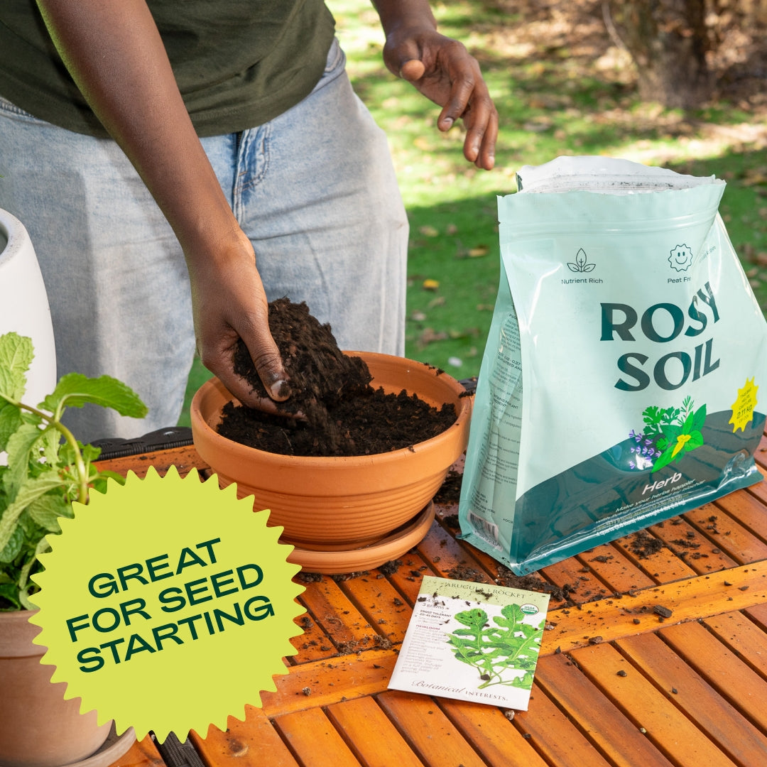 organic peat based potting mix Rosy Soil - Herb Mix 4 QT