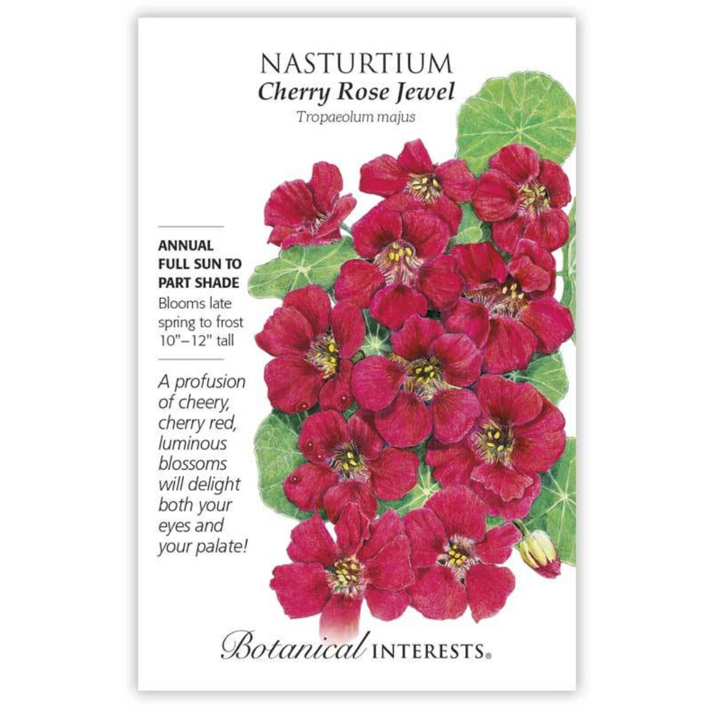 
                  
                    Botanical Interests - Nasturtium Cherry Rose Jewel Seeds
                  
                